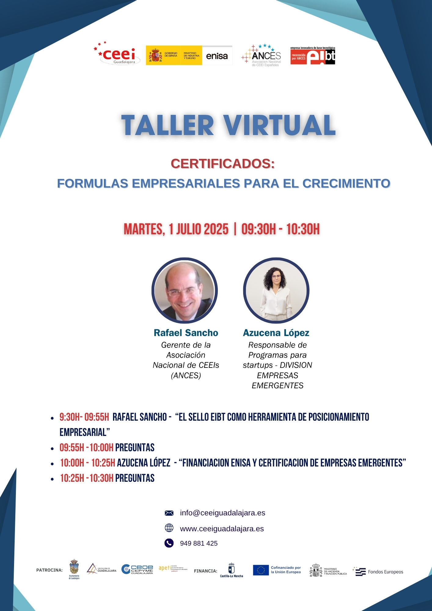 TALLER VIRTUAL - CERTIFICADOS : FORMULAS EMPRESARIALES PARA EL CRECIMIENTO