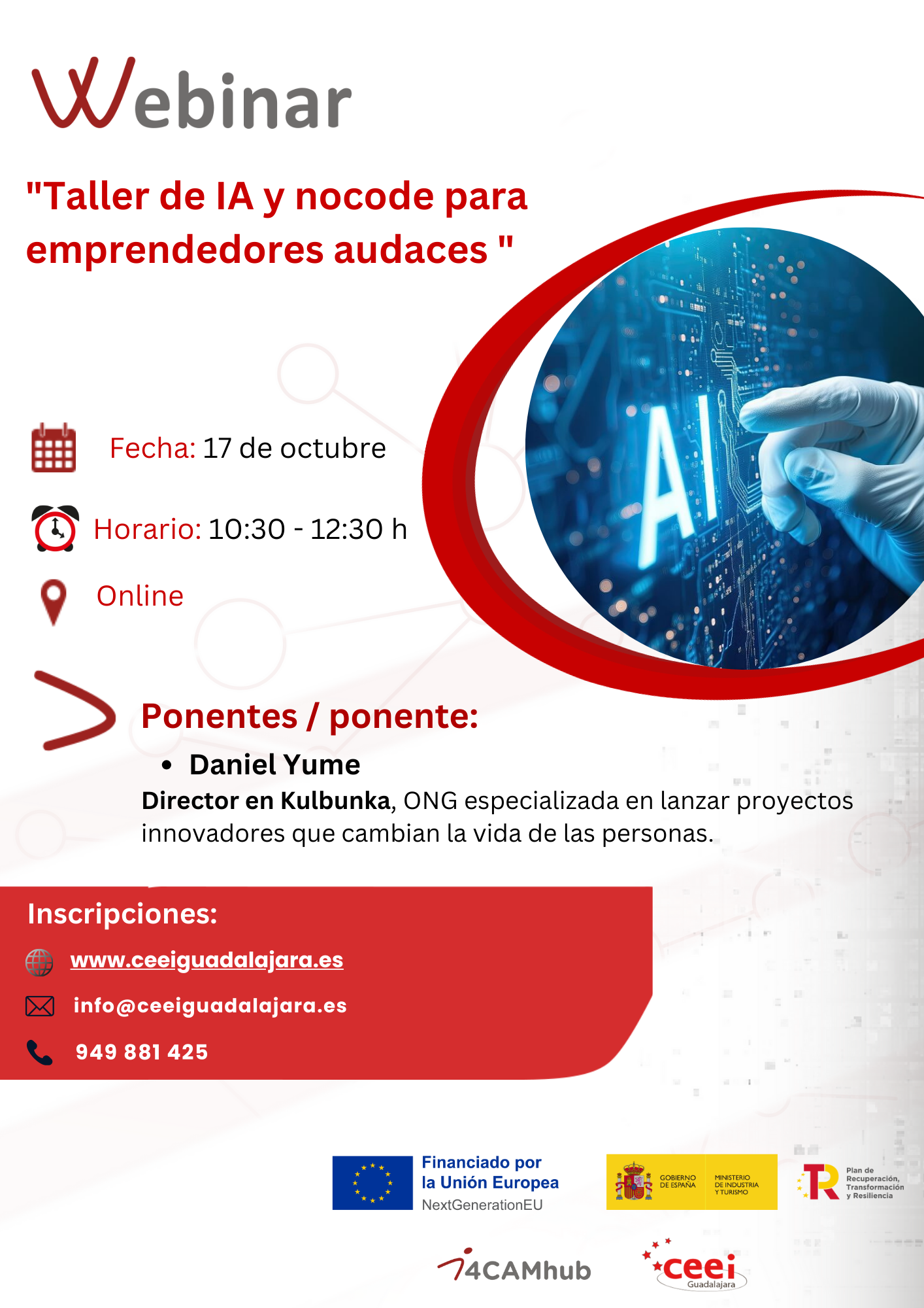 Webinar: Taller de IA y No Code para Emprendedores Audaces