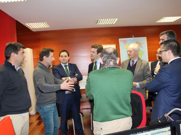 Pablo Casado, presidente del PP, visita el CEEI de Guadalajara