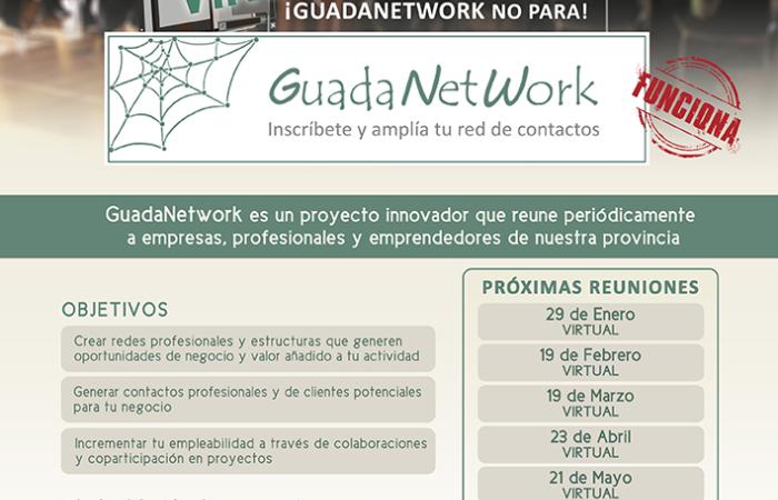 GuadaNetWork prepara  seis nuevos encuentros virtuales para el primer semestre de 2021, con el objetivo de seguir acercando empresas