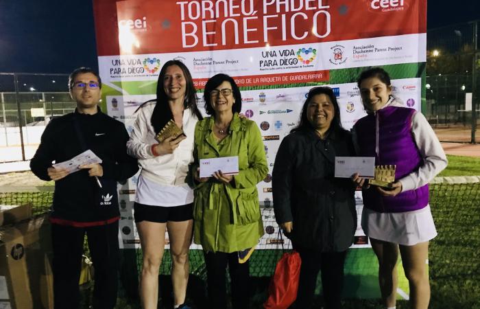 Gran �xito del torneo de p�del ben�fico, Una vida para Diego, organizado por el CEEI de Guadalajara a favor de la Asociaci�n Duchenne Parent Proyect Espa�a�