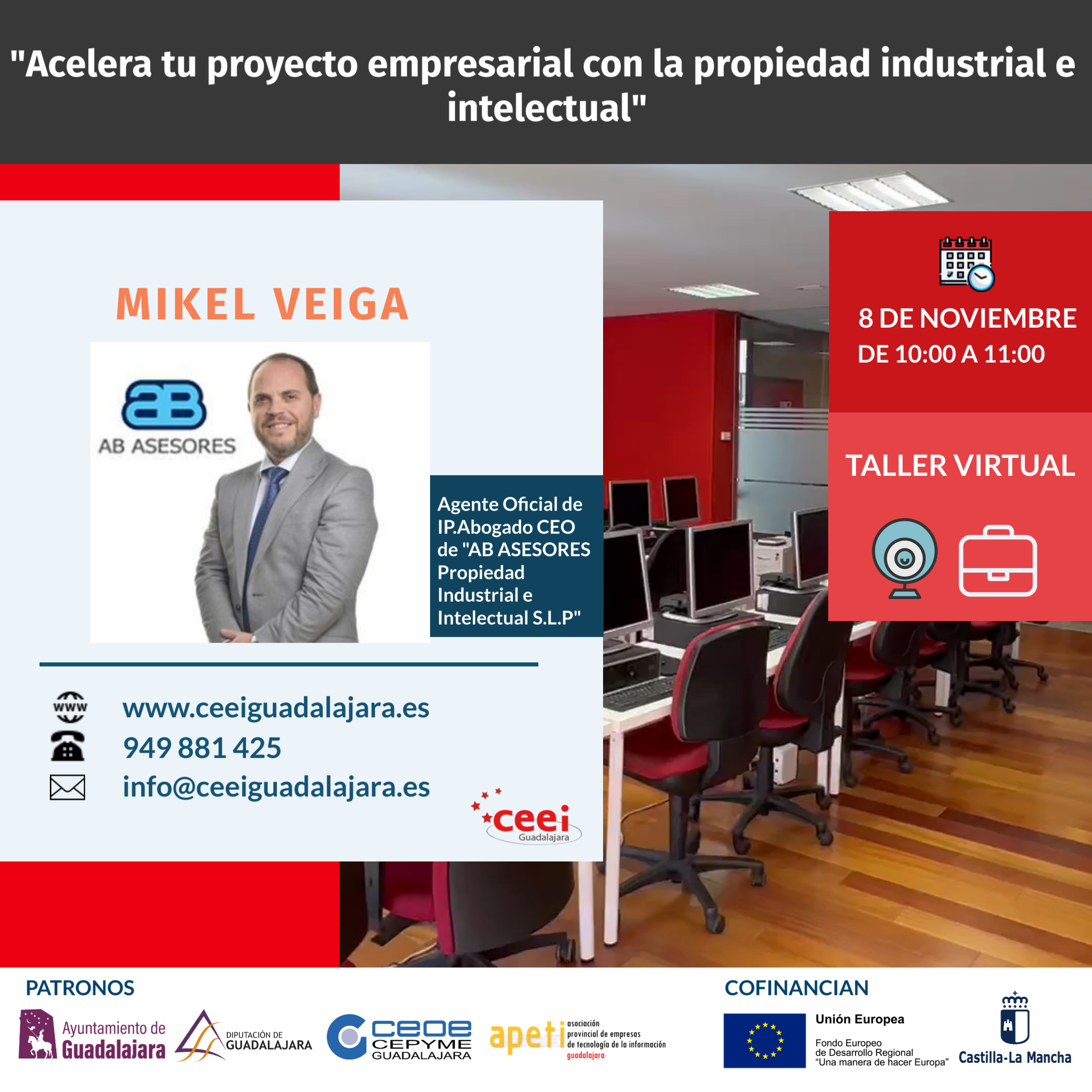 TALLER VIRTUAL ACELERA TU PROYECTO CON LA PROPIEDAD INDUSTRIAL E INTELECUTAL
