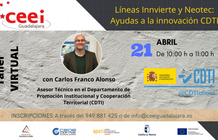 TALLER VIRTUAL L�NEAS INNVIERTE Y NEOTEC: AYUDAS A LA INNOVACI�N CDTI�