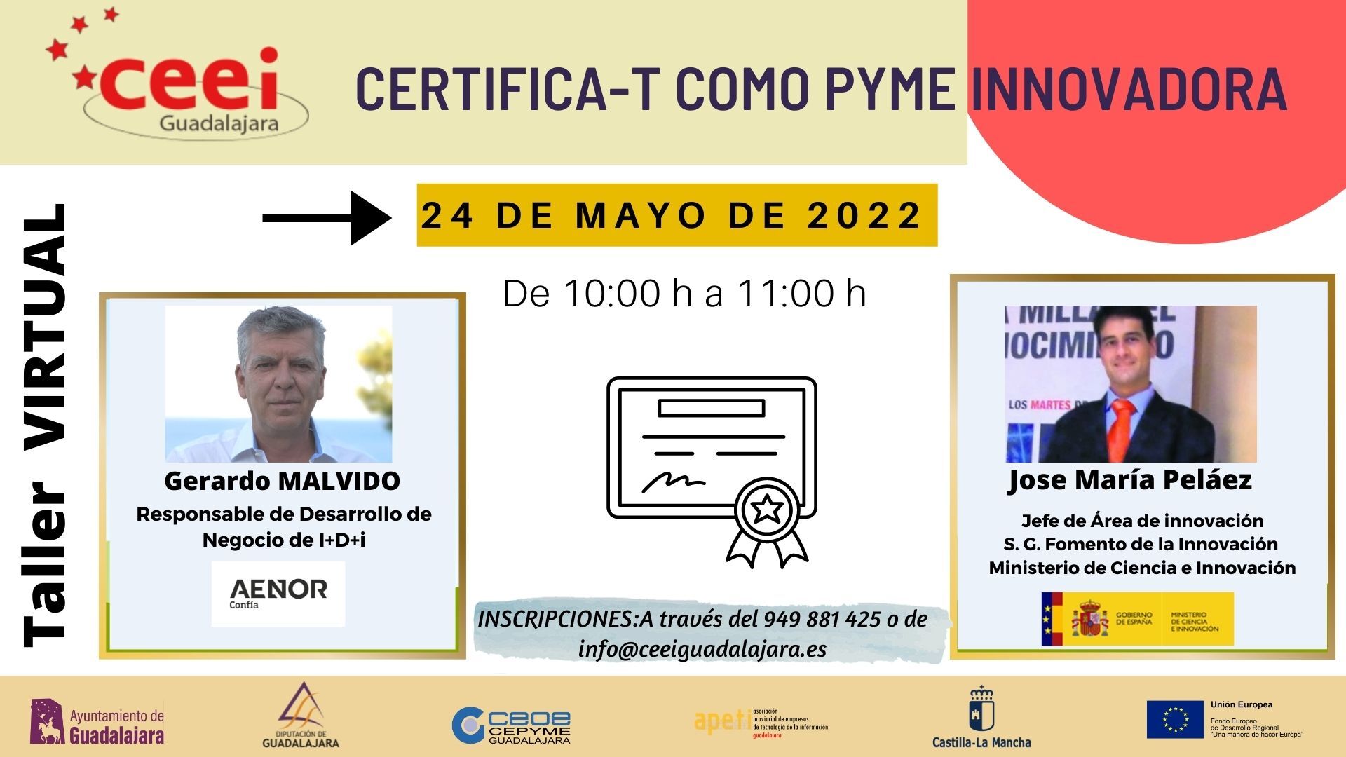 TALLER VIRTUAL CERTIFICA-T COMO PYME INNOVADORA